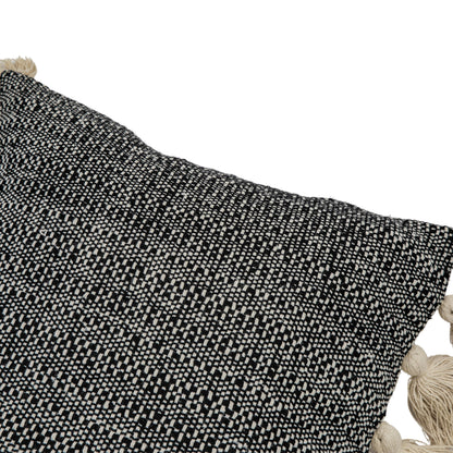 Gallery Direct Woven Cushion with Tassels Black Poly Filled - image 7