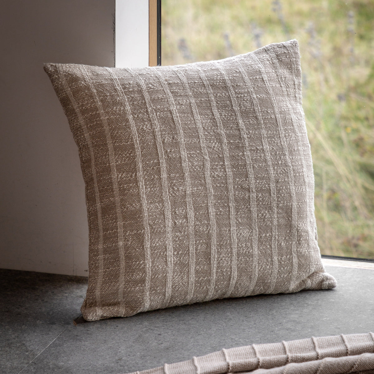 Gallery Direct Melford Stripe Cushion Sand Poly Filled - image 1