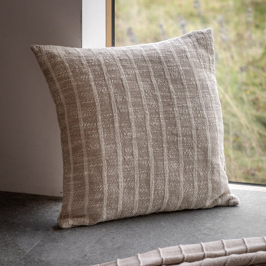 Gallery Direct Melford Stripe Cushion Sand Poly Filled - image 1