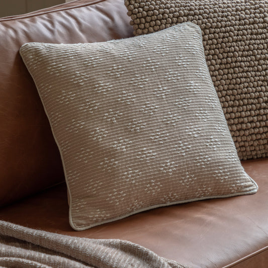 Gallery Direct Lanzo Woven Cushion Taupe Poly Filled - image 1