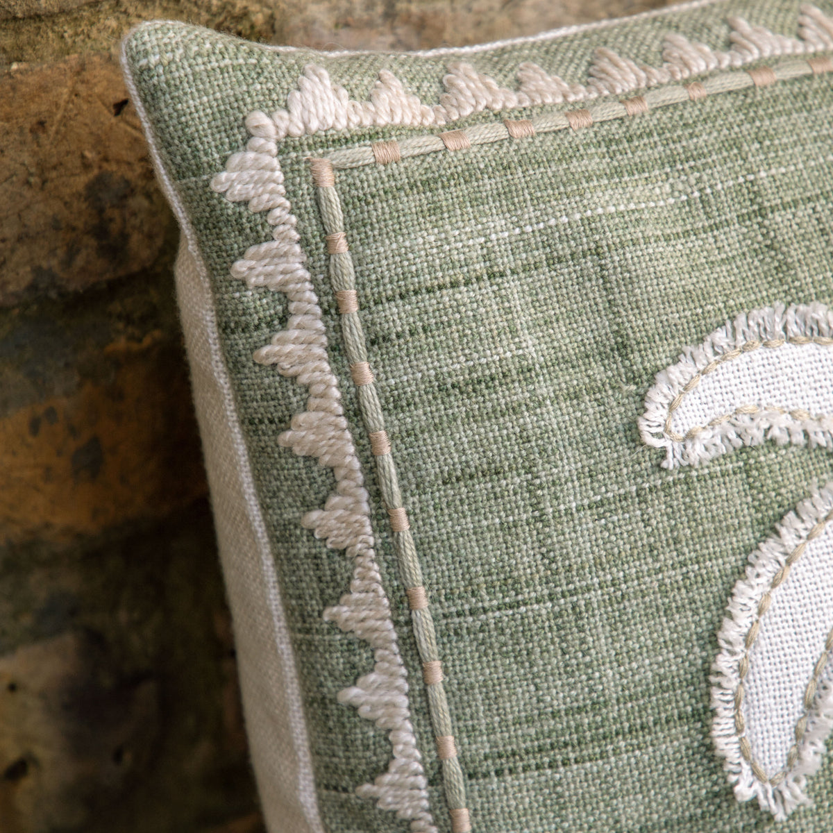 Gallery Direct Nohea Emb Palm Tree Cushion Sage Poly Filled - image 3