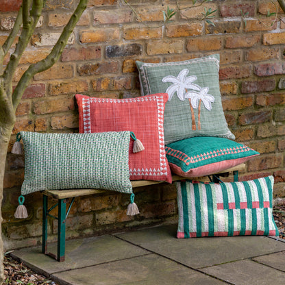 Gallery Direct Nohea Emb Palm Tree Cushion Sage Poly Filled - image 4