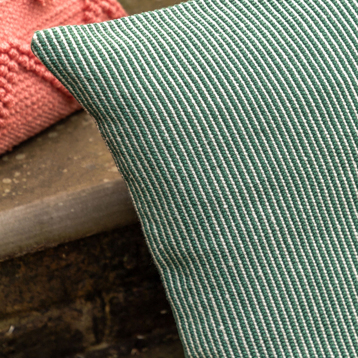 Gallery Direct Ula Pinstripe Cushion Green Poly Filled - image 3