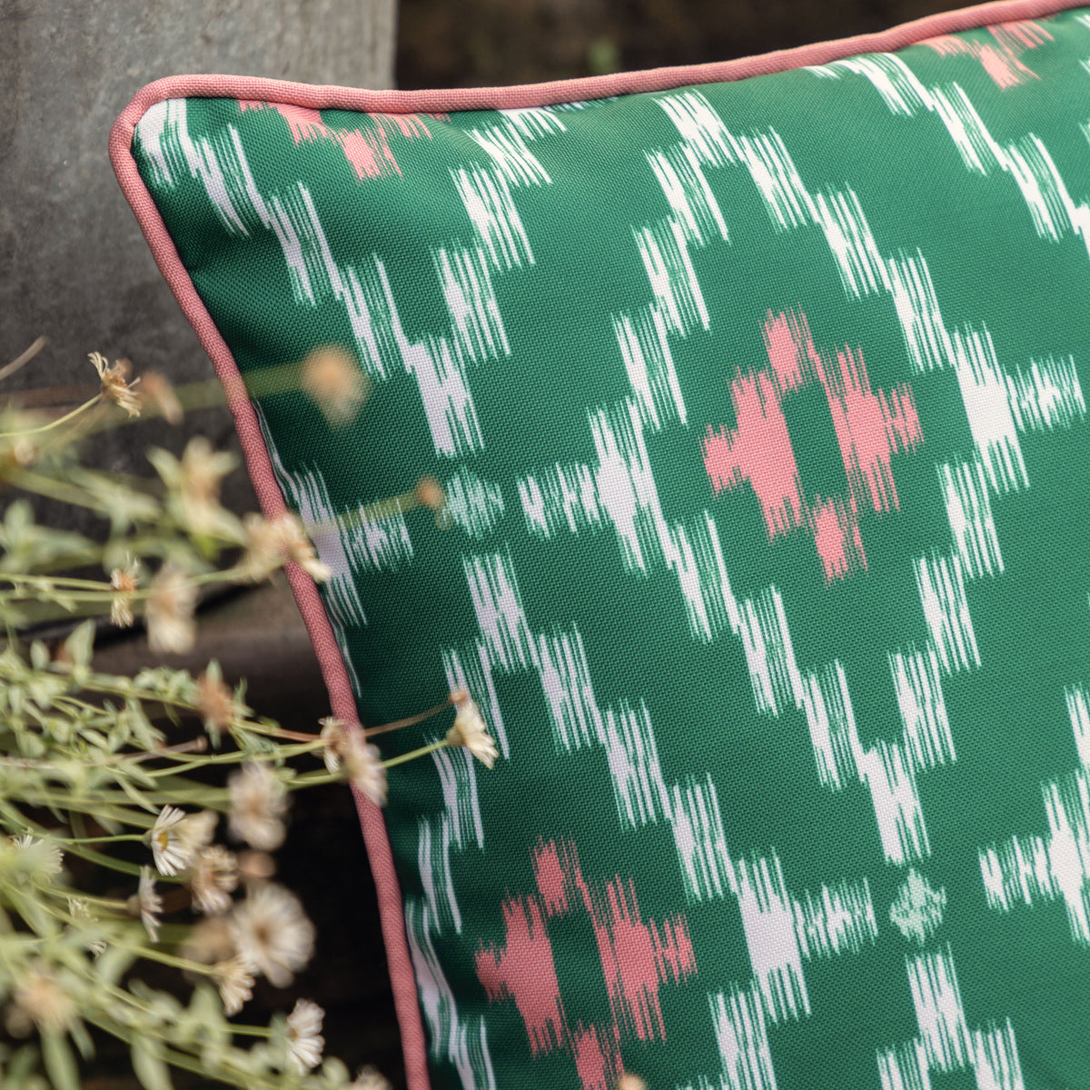 Gallery Direct Aroha Geo Printed Cushion Green Poly Filled - image 3
