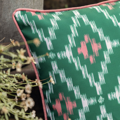 Gallery Direct Aroha Geo Printed Cushion Green Poly Filled - image 3