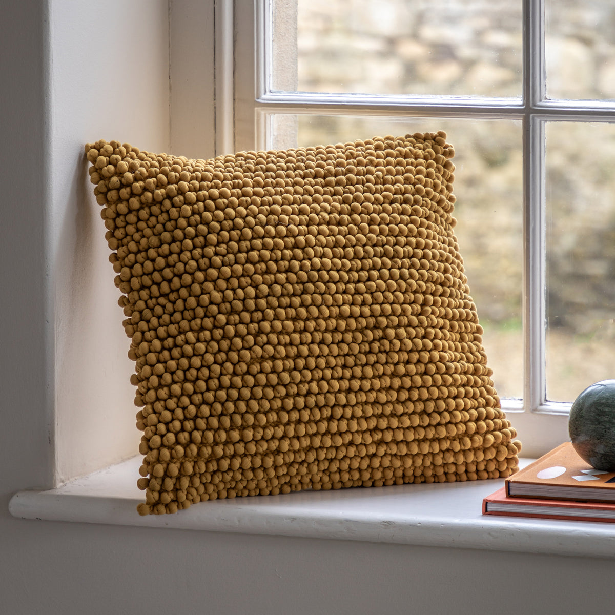 Gallery Direct Pino Cushion Ochre Poly Filled - image 1