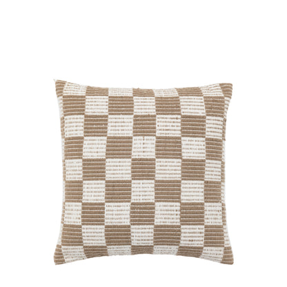 Gallery Direct Winster Check Woven Cushion Taupe Poly Filled - image 2