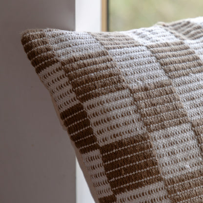 Gallery Direct Winster Check Woven Cushion Taupe Poly Filled - image 3