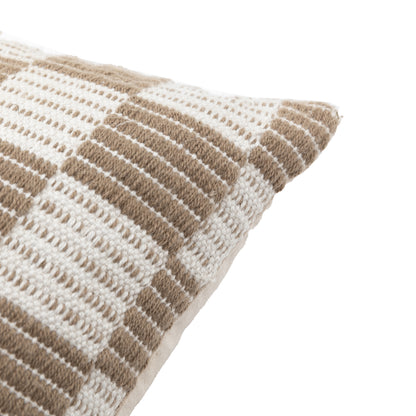 Gallery Direct Winster Check Woven Cushion Taupe Poly Filled - image 7
