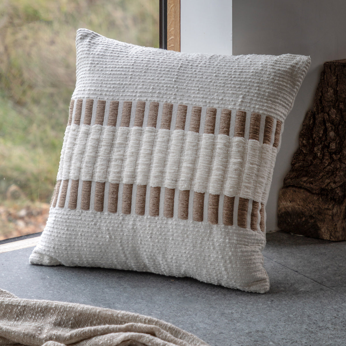 Gallery Direct Longshaw Woven Cushion Natural Poly Filled - image 1