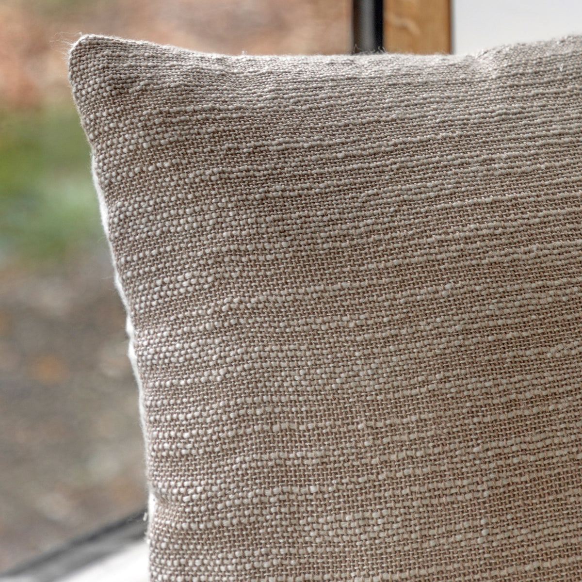Gallery Direct Dunham Slub Cushion Taupe Poly Filled - image 3