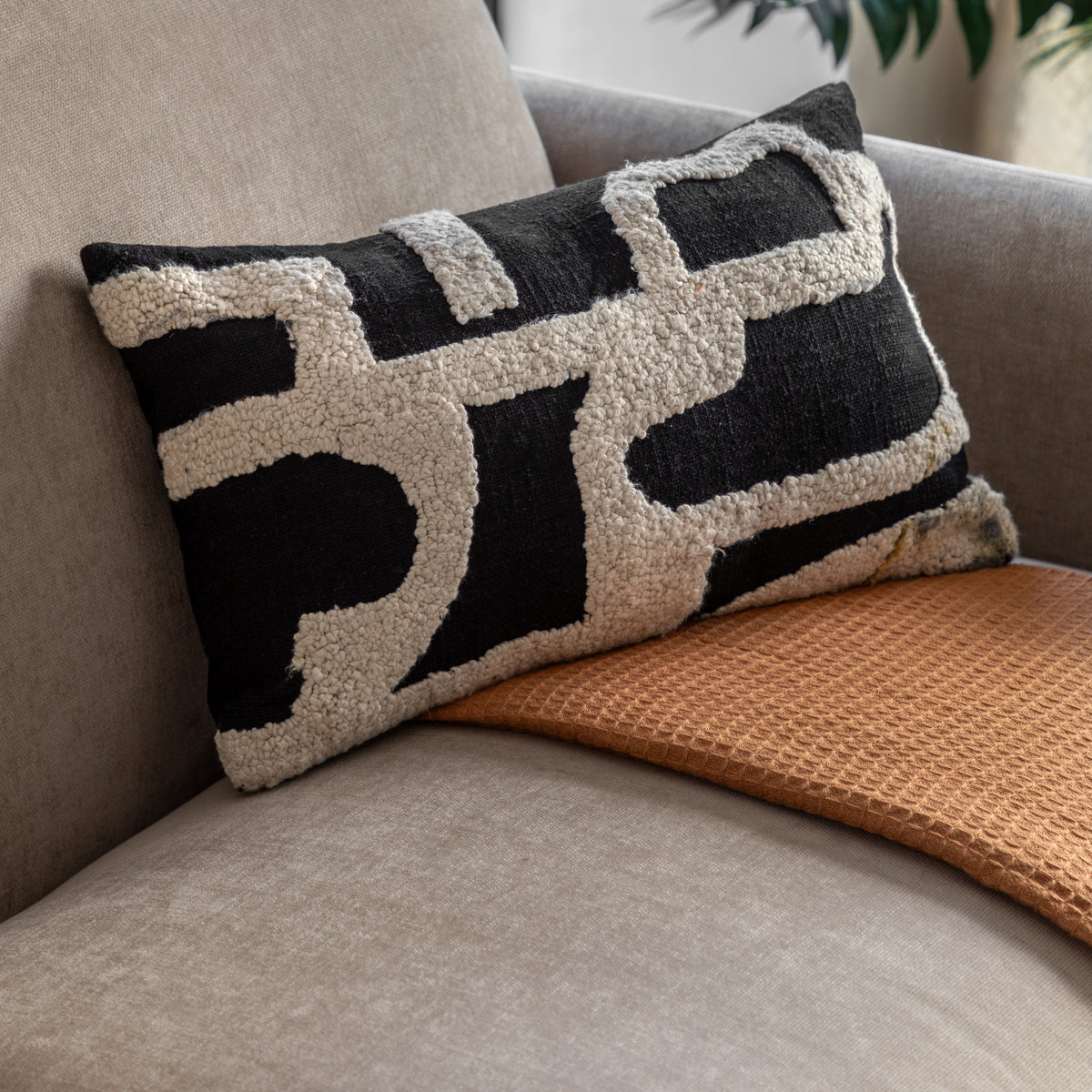 Gallery Direct Kalho Embroidered Cushion Midnight Feather Filled - image 1