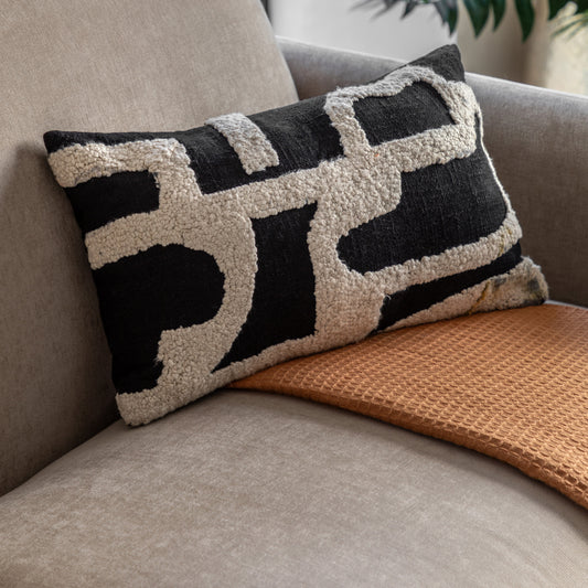 Gallery Direct Kalho Embroidered Cushion Midnight Feather Filled - image 1