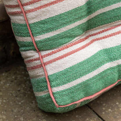 Gallery Direct Sina Stripe Woven Floor Cushion Green Poly Filled - image 3