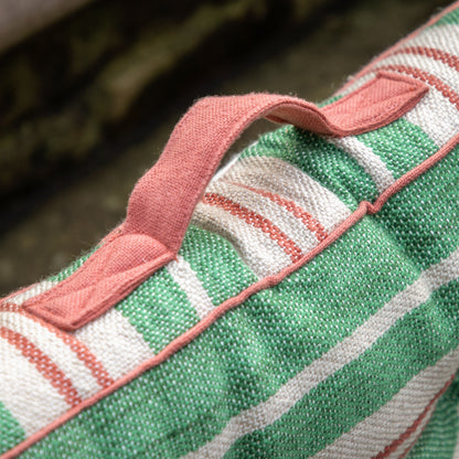 Gallery Direct Sina Stripe Woven Floor Cushion Green Poly Filled - image 4