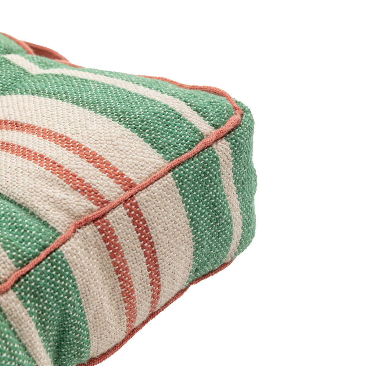 Gallery Direct Sina Stripe Woven Floor Cushion Green Poly Filled - image 8