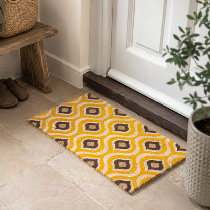 Gallery Direct Ikat Ochre and Natural Coir Doormat - image 1
