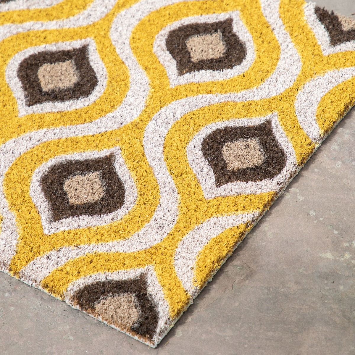 Gallery Direct Ikat Ochre and Natural Coir Doormat - image 3