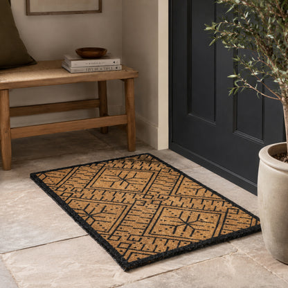 Gallery Direct Ikat Black and Natural Coir Doormat - image 1