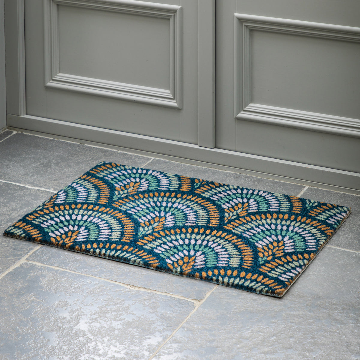Gallery Direct Ikat Navy Peacock Doormat - image 5