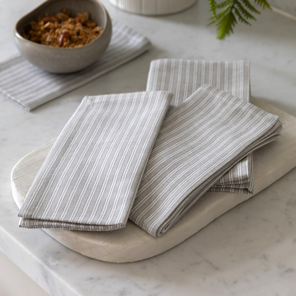 Gallery Direct Woven Striped Napkin Grey (4pk) - image 1