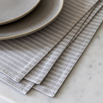 Gallery Direct Woven Striped Placemat Grey (4pk) - image 3