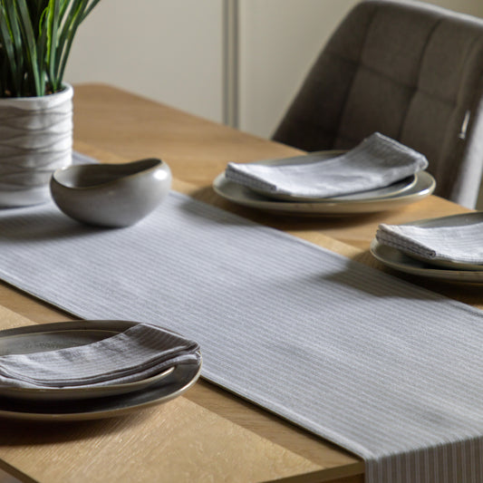 Gallery Direct Woven Striped Table Runner Grey - Small - image 1