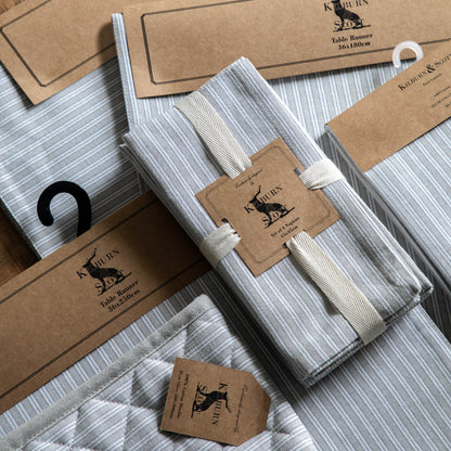 Gallery Direct Woven Striped Table Runner Grey - Large - image 4