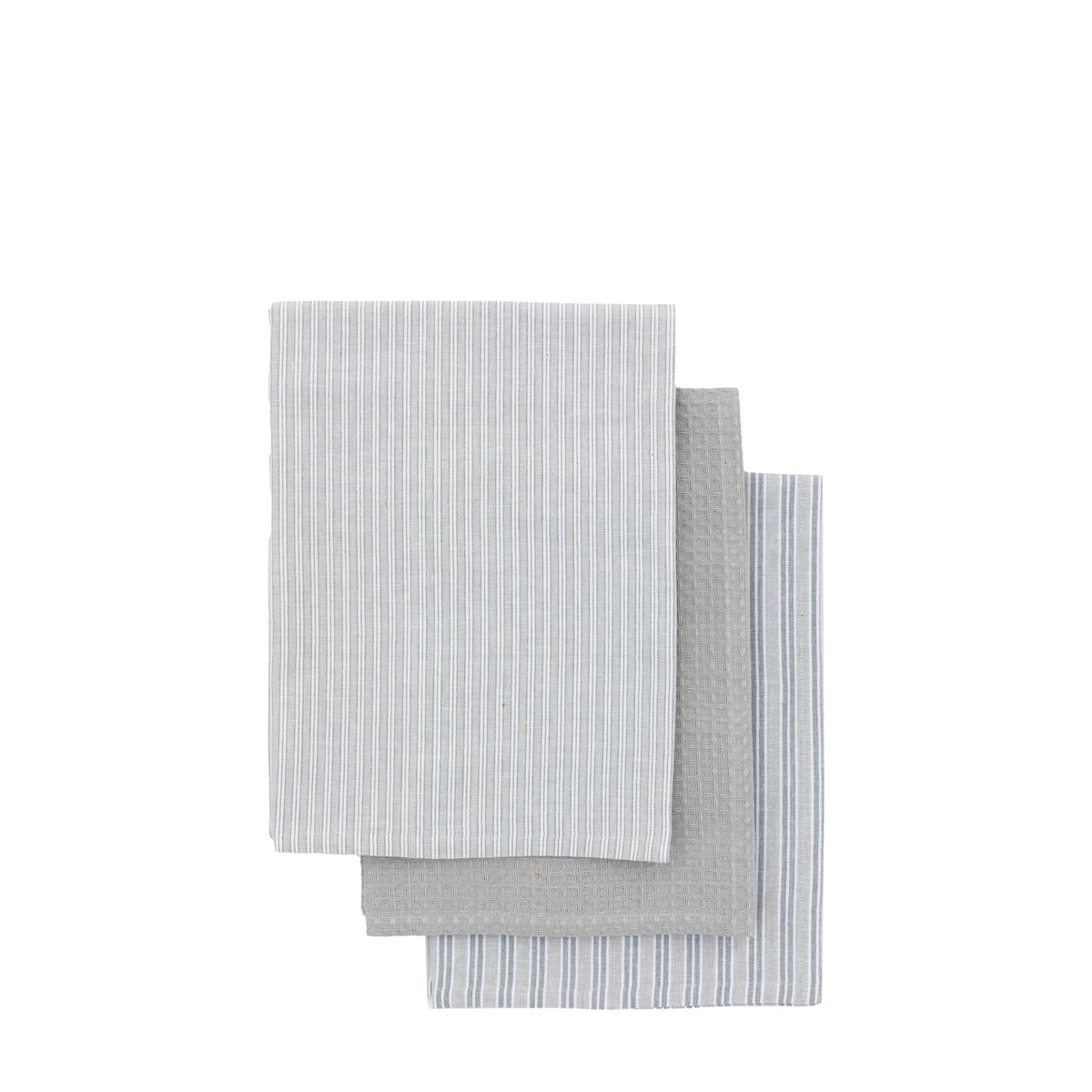 Gallery Direct Woven Striped Tea Towel Grey S/3 - image 2