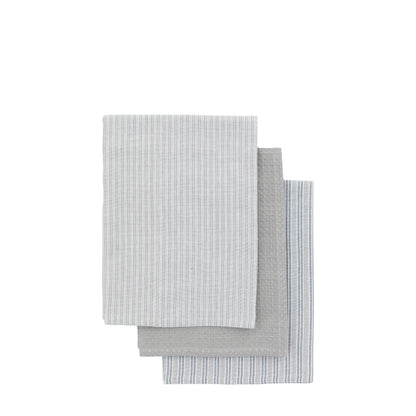 Gallery Direct Woven Striped Tea Towel Grey S/3 - image 2