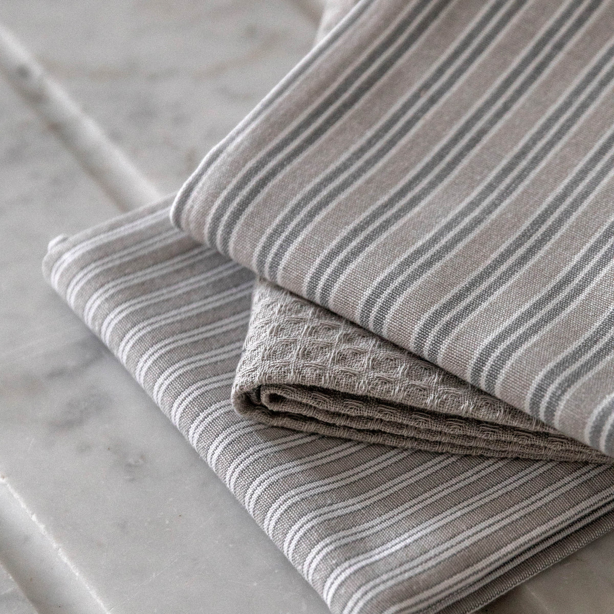 Gallery Direct Woven Striped Tea Towel Grey S/3 - image 3