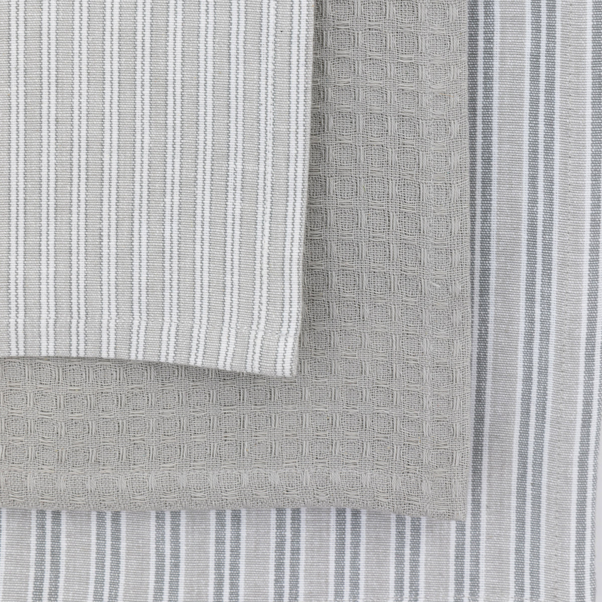 Gallery Direct Woven Striped Tea Towel Grey S/3 - image 5