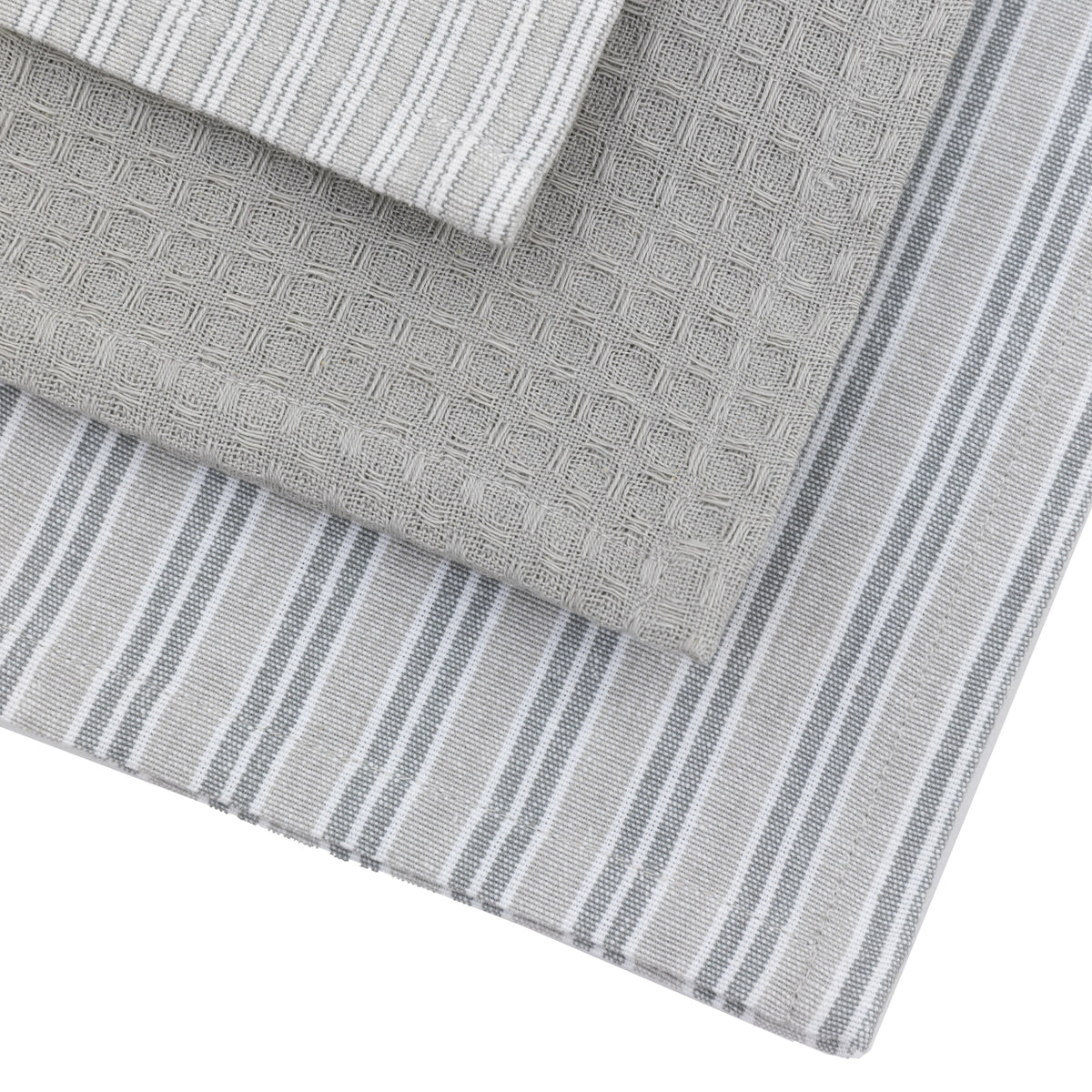 Gallery Direct Woven Striped Tea Towel Grey S/3 - image 6