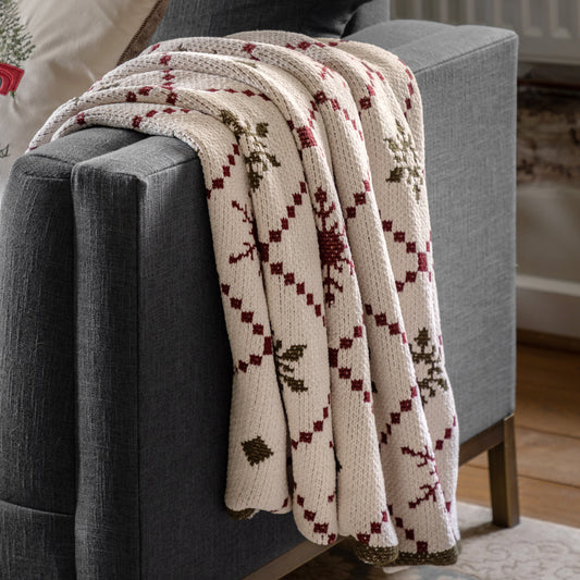 Gallery Direct Heritage Fairisle Chenille Knit Throw - image 1