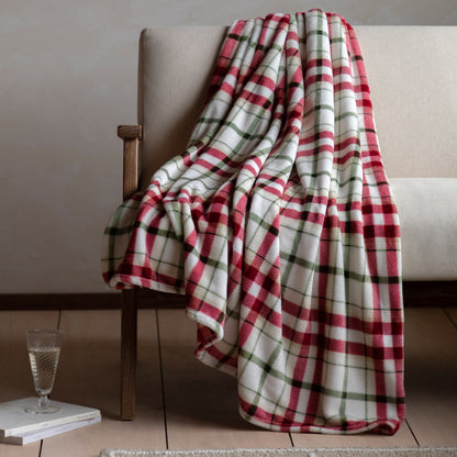 Gallery Direct Heritage Check Rolled Fleece Red - image 1