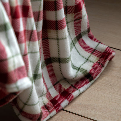 Gallery Direct Heritage Check Rolled Fleece Red - image 3