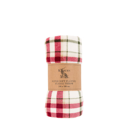 Gallery Direct Heritage Check Rolled Fleece Red - image 5