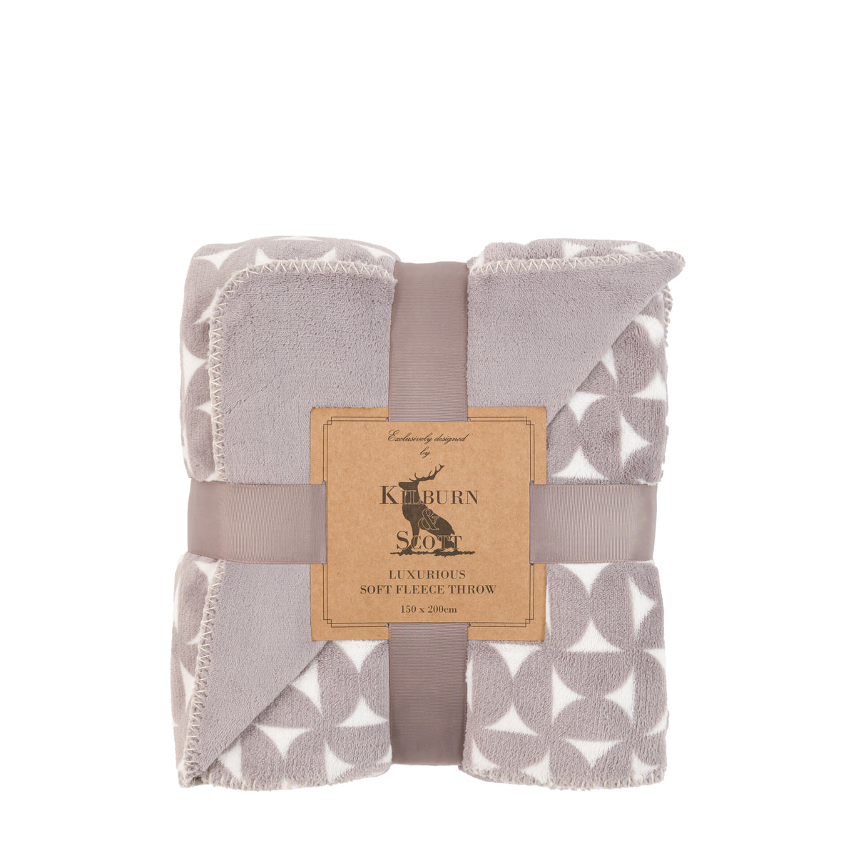 Gallery Direct Modern Geo Flannel Throw Grey - image 5