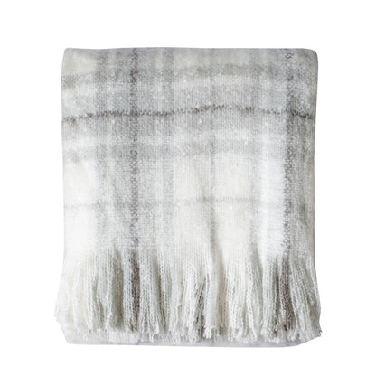 Gallery Direct Check Faux Mohair Throw Grey - image 2