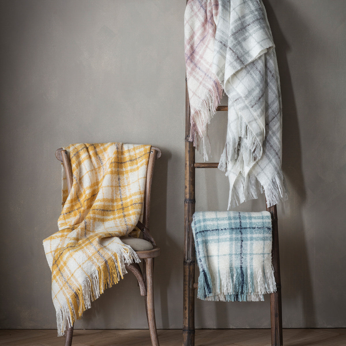 Gallery Direct Check Faux Mohair Throw Grey - image 3