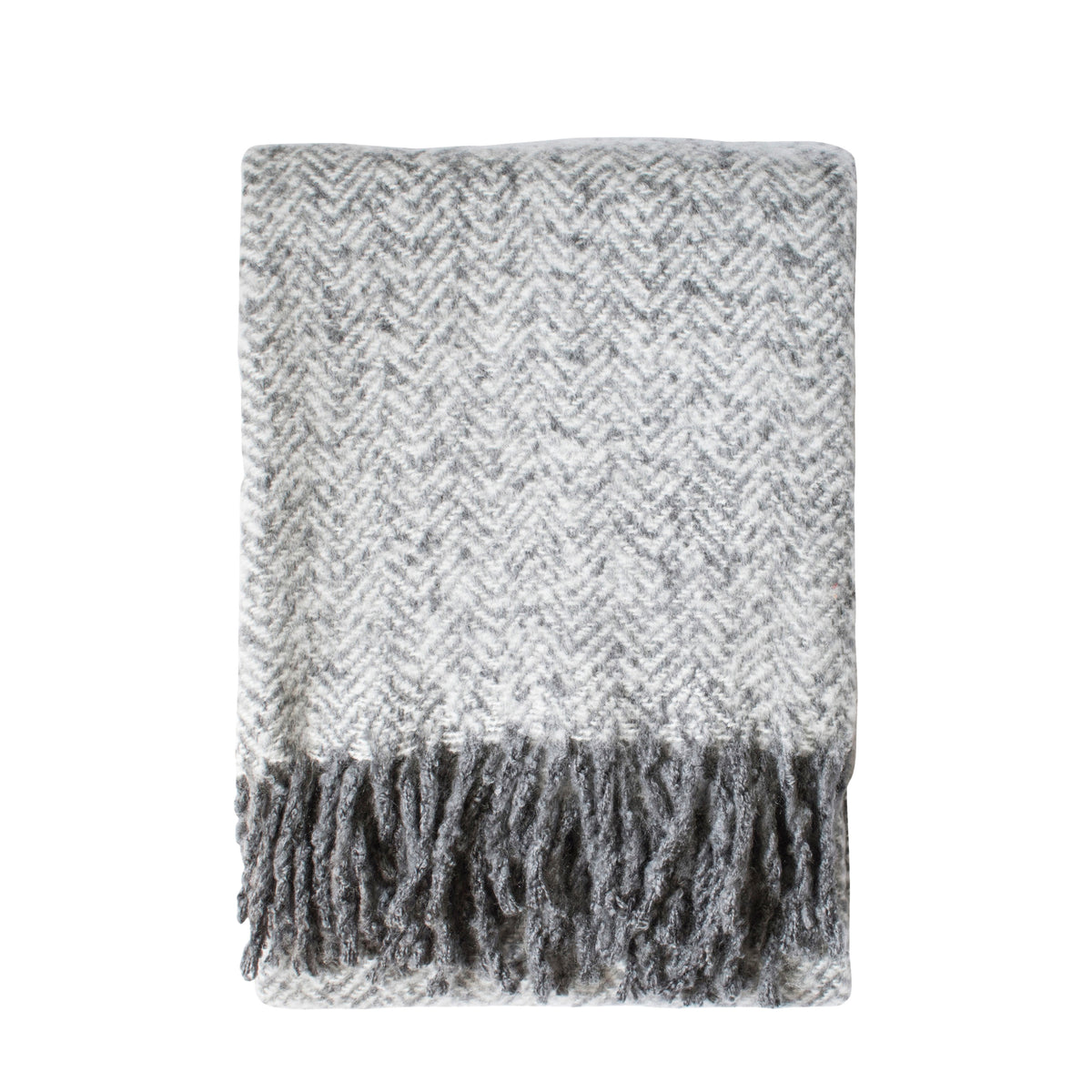 Gallery Direct Herringbone Faux Mohair Throw Grey - image 2