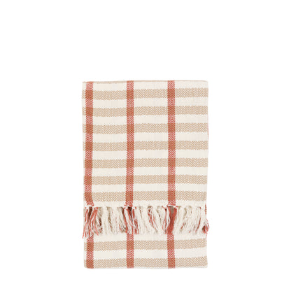 Gallery Direct Arvo Grid Woven Throw Rust / Natural - image 2