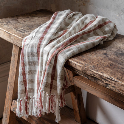 Gallery Direct Arvo Grid Woven Throw Rust / Natural - image 5