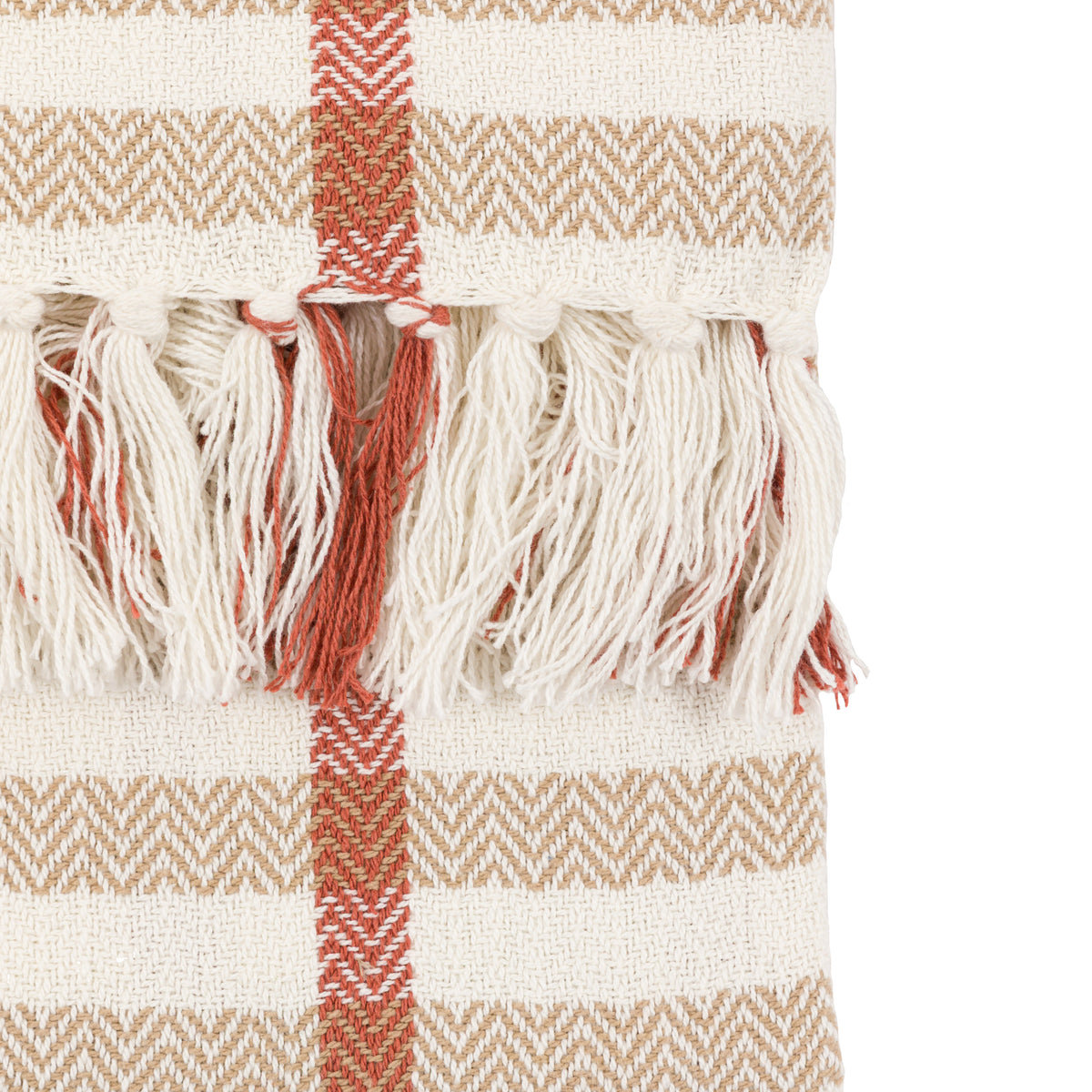 Gallery Direct Arvo Grid Woven Throw Rust / Natural - image 6