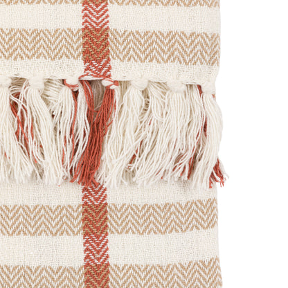 Gallery Direct Arvo Grid Woven Throw Rust / Natural - image 6