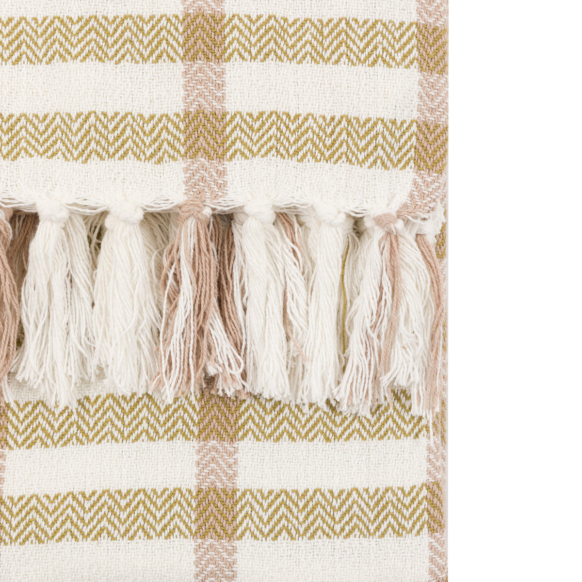 Gallery Direct Arvo Grid Woven Throw Green / Rust - image 2