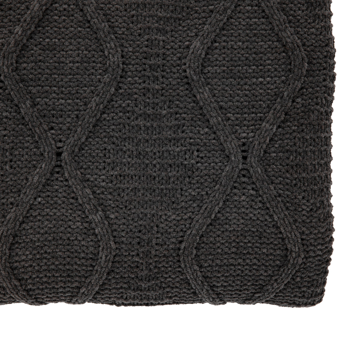 Gallery Direct Chenille Cable Throw Grey - image 6