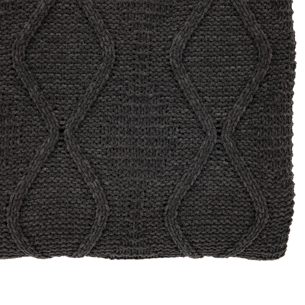 Gallery Direct Chenille Cable Throw Grey - image 8