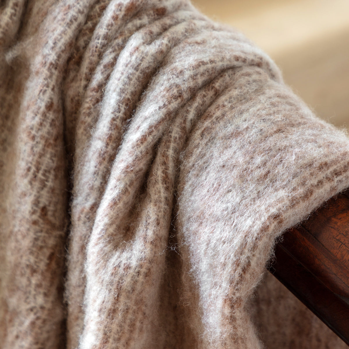 Gallery Direct Faux Mohair Fringe Throw Brown & Nat - image 4