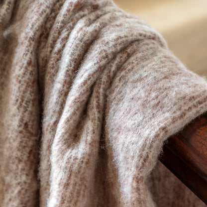 Gallery Direct Faux Mohair Fringe Throw Brown & Nat - image 4
